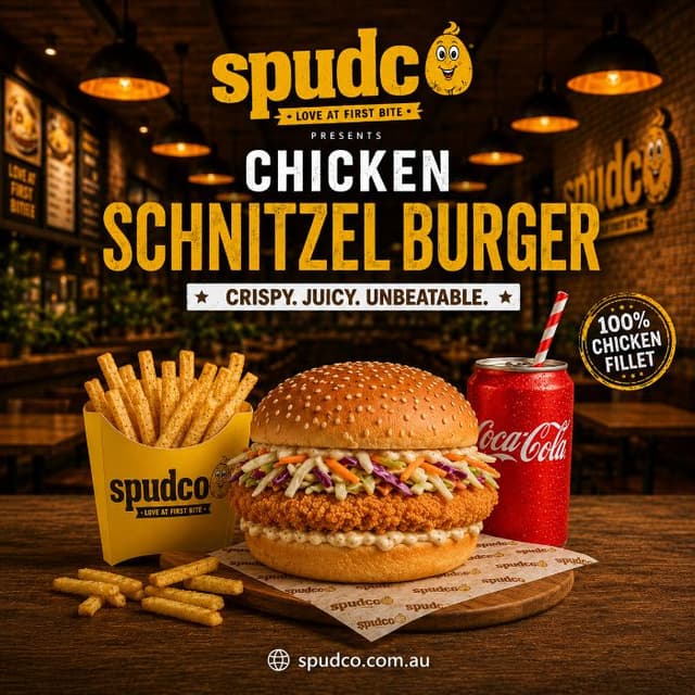 Chicken Schnitzel Burger Combo